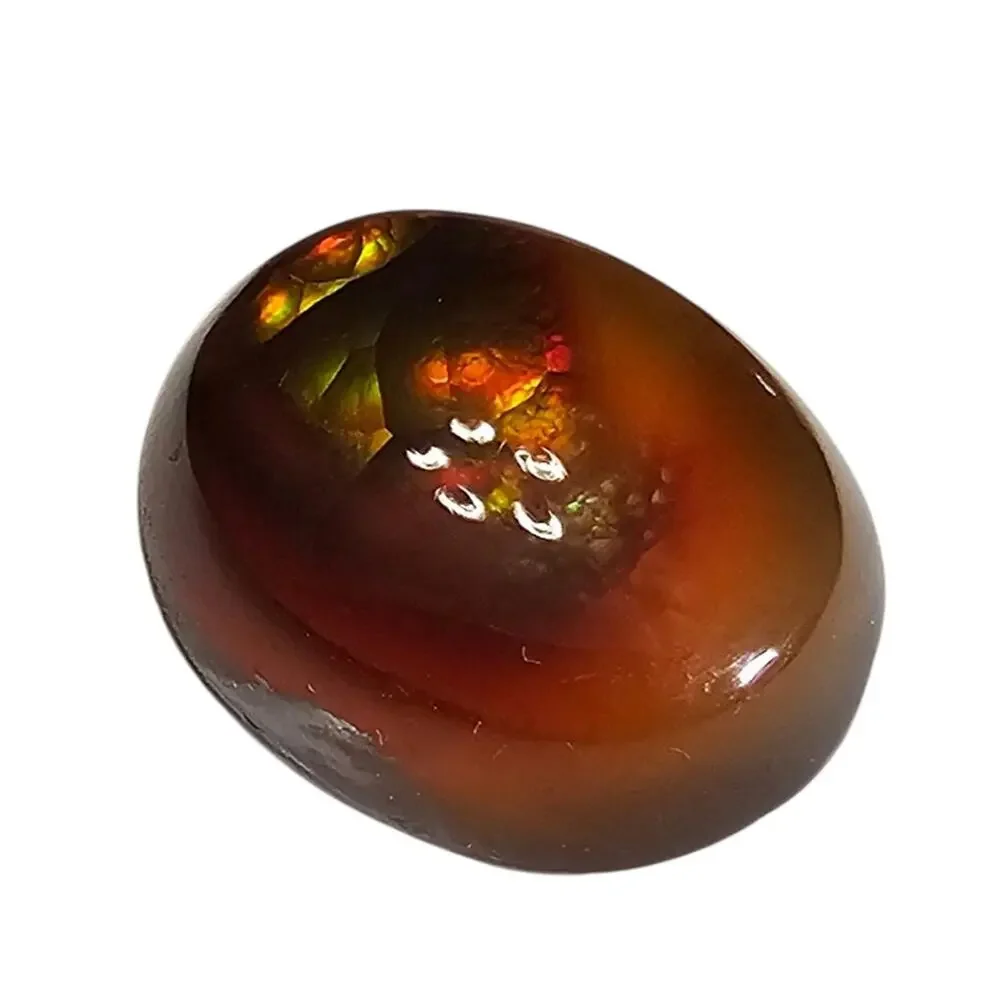 Natural Fire Agate Oval Cabochon 7.25 CT Iridescent Loose Gemstone